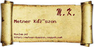 Metner Kászon névjegykártya